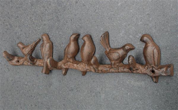 Grote foto kapstokhaak vogels 5 haken groot gietijzer lh243 huis en inrichting woningdecoratie