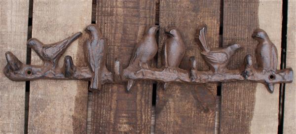 Grote foto kapstokhaak vogels 5 haken groot gietijzer lh243 huis en inrichting woningdecoratie