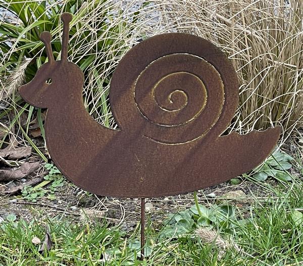 Grote foto tuinsteker slak roestig metaal ss246 tuin en terras tuindecoratie