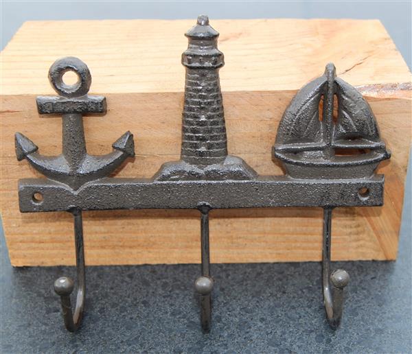 Grote foto kapstokhaak maritiem met 3 haken gietijzer kh1791 huis en inrichting woningdecoratie