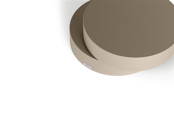 Grote foto moderne ronde salontafel puuur 50x35cmh mdf mat huis en inrichting eettafels