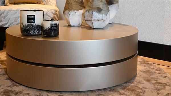 Grote foto ronde design salontafel puuur 50x35cmh mdf mat huis en inrichting eettafels
