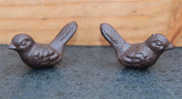 Grote foto 2 gietijzeren vogeltjes om te zeggen dank je wel in blik e8216 tuin en terras tuindecoratie