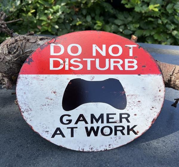 Grote foto tekstbord do not disturb gamer at work huis en inrichting woningdecoratie
