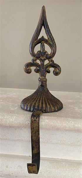 Grote foto stocking hanger franse lelie brons bruin gietijzer xm449c diversen overige diversen