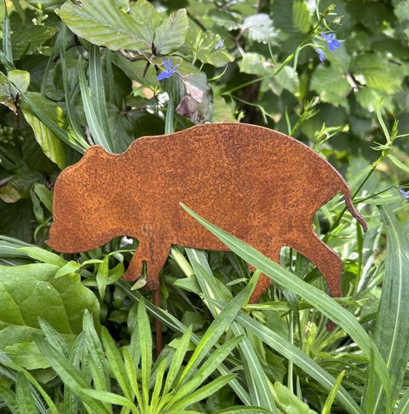 Grote foto tuinsteker varken big roestig metaal sv331b tuin en terras tuindecoratie