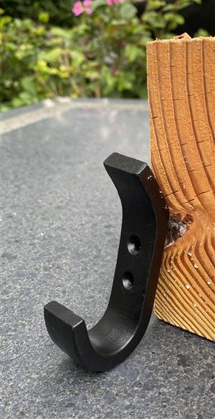 Grote foto kapstokhaak robuust strak zwart gietijzer kh1104 huis en inrichting woningdecoratie