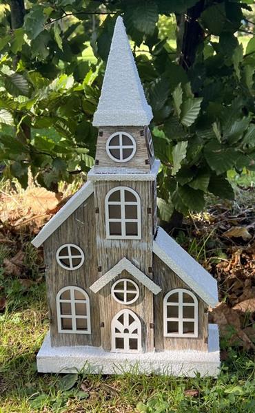 Grote foto kerk huis met 7 lampjes ledverlichting groot hm690 huis en inrichting woningdecoratie