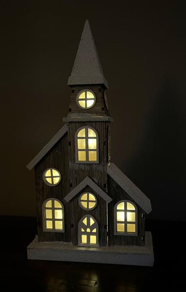 Grote foto kerk huis met 7 lampjes ledverlichting groot hm690 huis en inrichting woningdecoratie