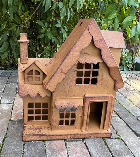 Grote foto huis winkel kerst roestig metaal hm655 huis en inrichting woningdecoratie