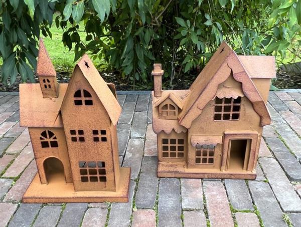 Grote foto huis winkel kerst roestig metaal hm655 huis en inrichting woningdecoratie