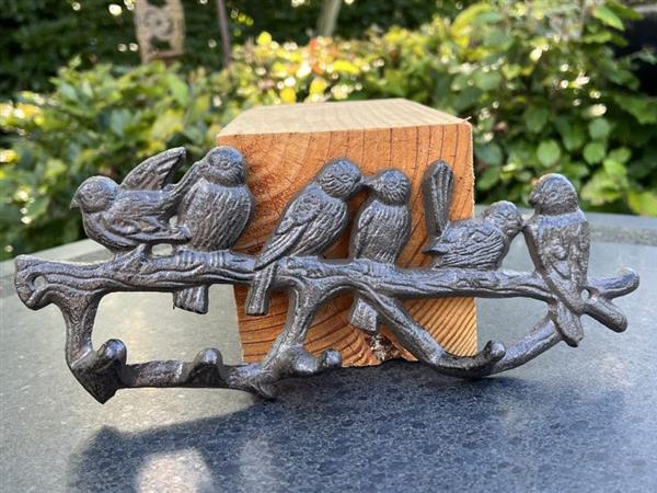 Grote foto kapstokhaak vogels met 4 haken gietijzer huis en inrichting woningdecoratie