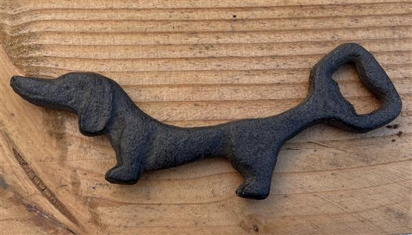 Grote foto flesopener teckel hond gietijzer 6y4567 huis en inrichting keukenbenodigdheden