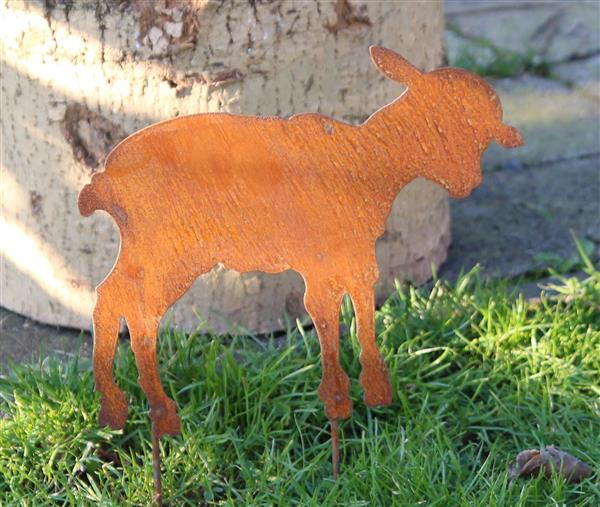 Grote foto tuinsteker schaap lam roestig metaal ls357a tuin en terras tuindecoratie