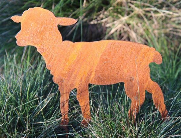 Grote foto tuinsteker schaap lam roestig metaal ls357b tuin en terras tuindecoratie