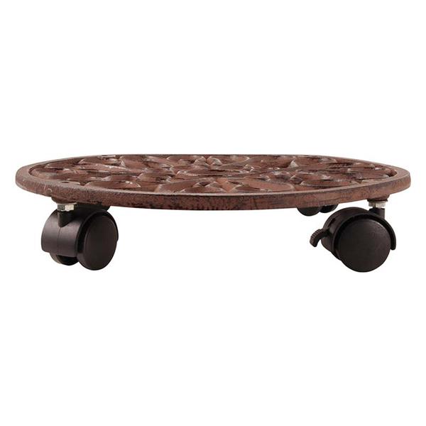 Grote foto planttrolley rond 33 cm. met wieltjes gietijzer tg130 huis en inrichting overige huis en inrichting