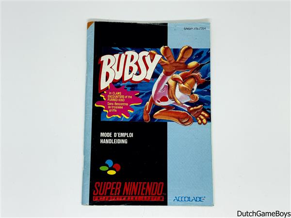 Grote foto super nintendo snes bubsy fah manual spelcomputers games overige nintendo games