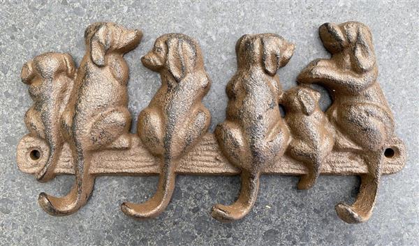 Grote foto kapstok met 6 hondjes en 4 haakjes kh1223 huis en inrichting woningdecoratie