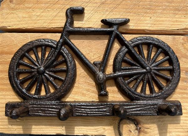 Grote foto kapstokhaak fiets op boomstam met 4 haken gietijzer kh1759 huis en inrichting woningdecoratie
