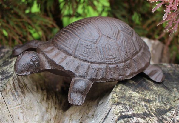 Grote foto dierenbeeld schildpad gietijzer groot sg315 tuin en terras tuindecoratie
