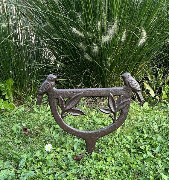 Grote foto schoenschraper laarzenschraper vogels met pin gietijzer br07 tuin en terras tuindecoratie
