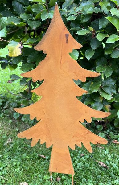 Grote foto tuinsteker kerstboom spar roestig metaal sb407 tuin en terras tuindecoratie