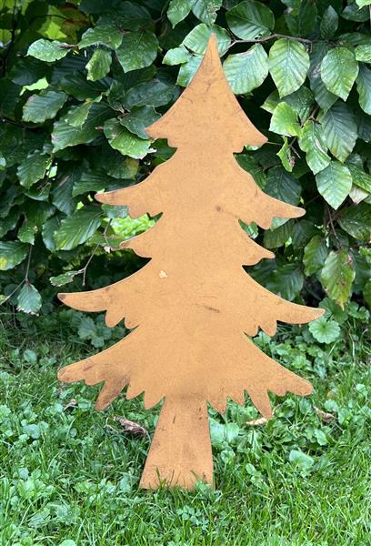 Grote foto tuinsteker kerstboom spar roestig metaal sb307 tuin en terras tuindecoratie