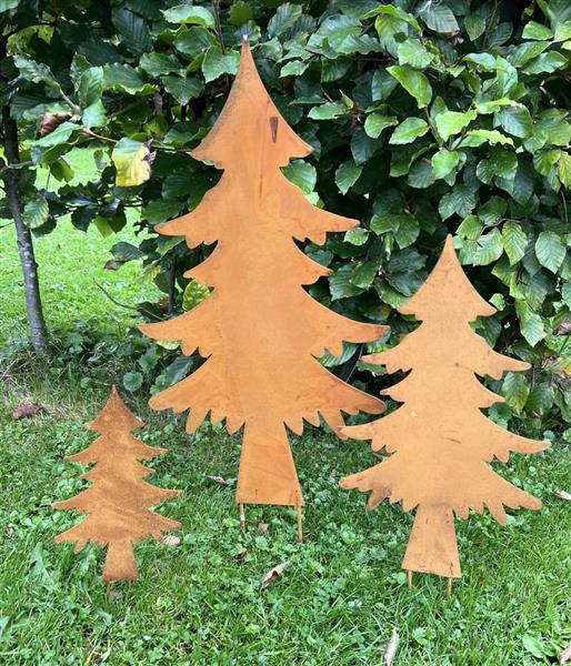 Grote foto tuinsteker kerstboom spar roestig metaal sb307 tuin en terras tuindecoratie