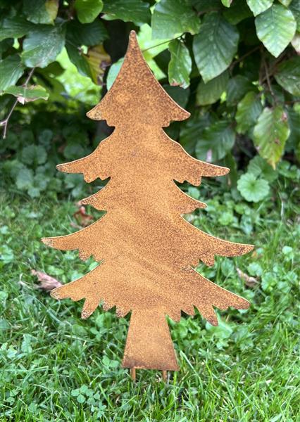 Grote foto tuinsteker kerstboom spar roestig metaal sb207 tuin en terras tuindecoratie