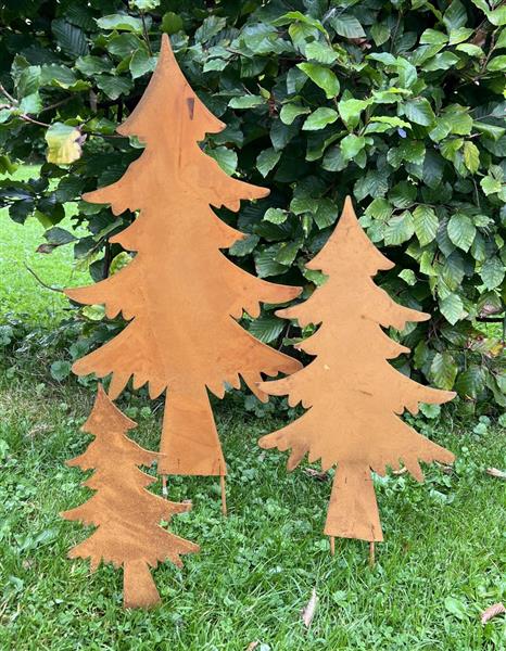 Grote foto tuinsteker kerstboom spar roestig metaal sb207 tuin en terras tuindecoratie