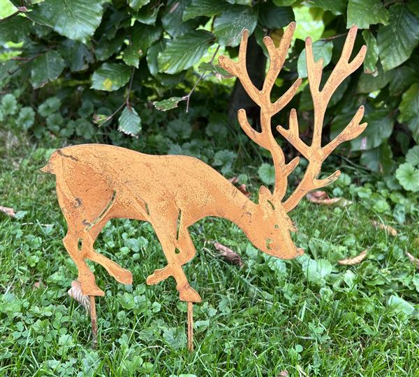 Grote foto tuinsteker hert roestig metaal sh119 tuin en terras tuindecoratie