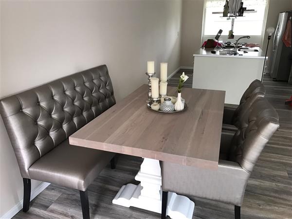 Grote foto eetkamerbank met knopen 103cm x 215cm huis en inrichting bankstellen