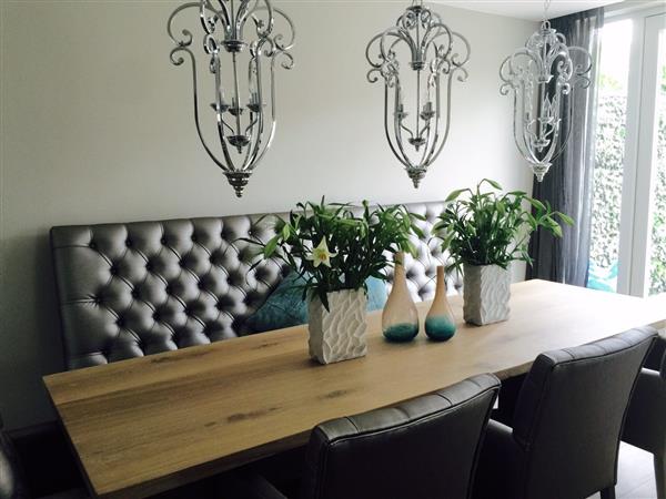 Grote foto luxe eetkamerbank met hoge rugleuning 133cm x 155cm huis en inrichting bankstellen
