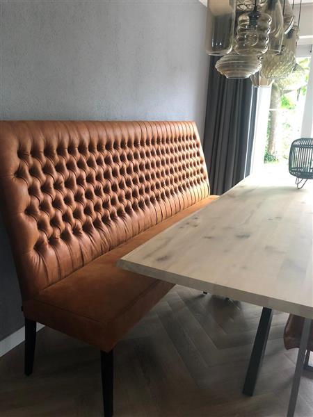 Grote foto luxe eetkamerbank met hoge rugleuning 133cm x 155cm huis en inrichting bankstellen