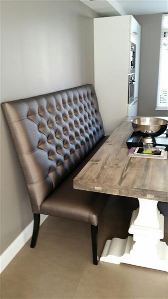 Grote foto luxe eetkamerbank met hoge rugleuning 133cm x 155cm huis en inrichting bankstellen