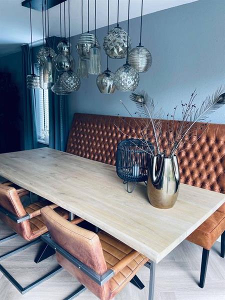 Grote foto luxe eetkamerbank met hoge rugleuning 133cm x 155cm huis en inrichting bankstellen