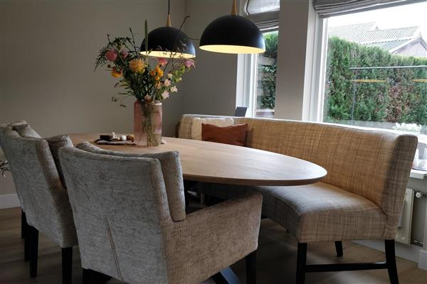 Grote foto moderne ovale eetkamerbank 160cm huis en inrichting bankstellen