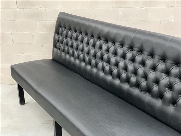 Grote foto leren eetkamerbank met capitons 160cm huis en inrichting bankstellen