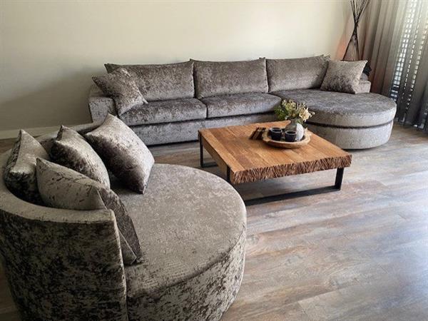 Grote foto bank met ronde longchair 170cm breed huis en inrichting bankstellen