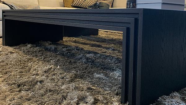Grote foto drielaagse salontafel puuur 80x50cm eiken fineer mat huis en inrichting eettafels