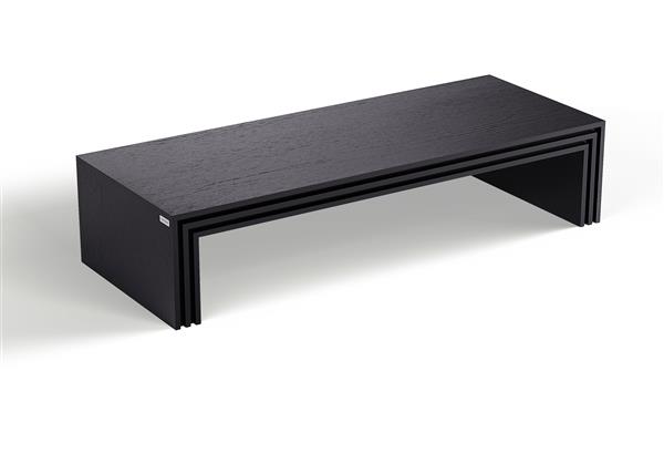 Grote foto drielaagse salontafel puuur 80x50cm eiken fineer mat huis en inrichting eettafels