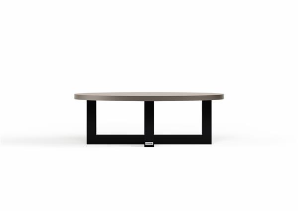 Grote foto ovale salontafel met kruispoot puuur 100x50cm mdf mat huis en inrichting eettafels