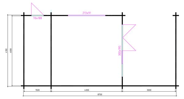 Grote foto tuinhuis wolfkap w4x4 3a 410 x 870 x 375 h cm tuin en terras tuinhuisjes en blokhutten