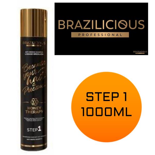 Grote foto brazilicious step 1 honey therapy keratine 1 x 1000ml kleding dames sieraden