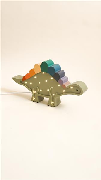 Grote foto houten decoratieve lamp dino stegosaurus groen 2xaa batterijen zonder dimfunctie of afstandsbed kinderen en baby complete kinderkamers