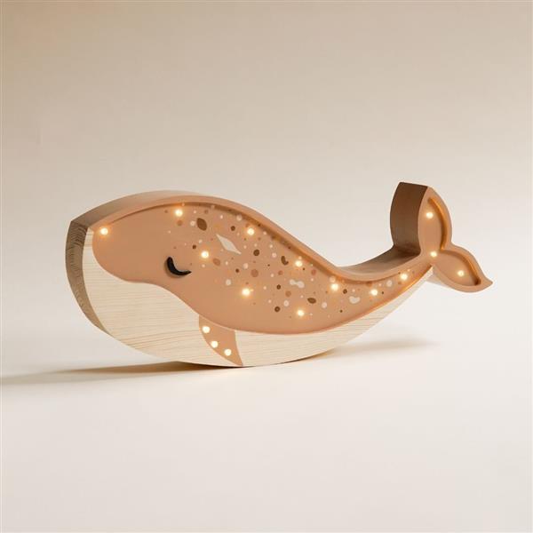 Grote foto houten decoratieve lamp walvis caramel 2xaa batterijen zonder dimfunctie of afstandsbediening kinderen en baby complete kinderkamers