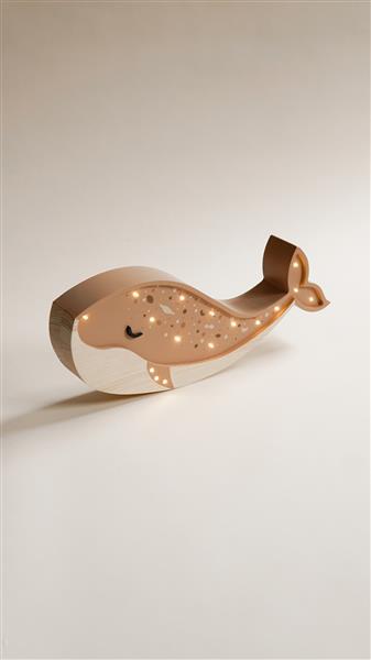 Grote foto houten decoratieve lamp walvis caramel 2xaa batterijen zonder dimfunctie of afstandsbediening kinderen en baby complete kinderkamers