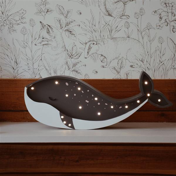Grote foto houten decoratieve lamp walvis navy 2xaa batterijen zonder dimfunctie of afstandsbediening kinderen en baby complete kinderkamers