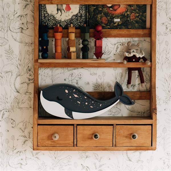 Grote foto houten decoratieve lamp walvis navy 2xaa batterijen zonder dimfunctie of afstandsbediening kinderen en baby complete kinderkamers