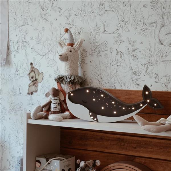 Grote foto houten decoratieve lamp walvis navy 2xaa batterijen zonder dimfunctie of afstandsbediening kinderen en baby complete kinderkamers